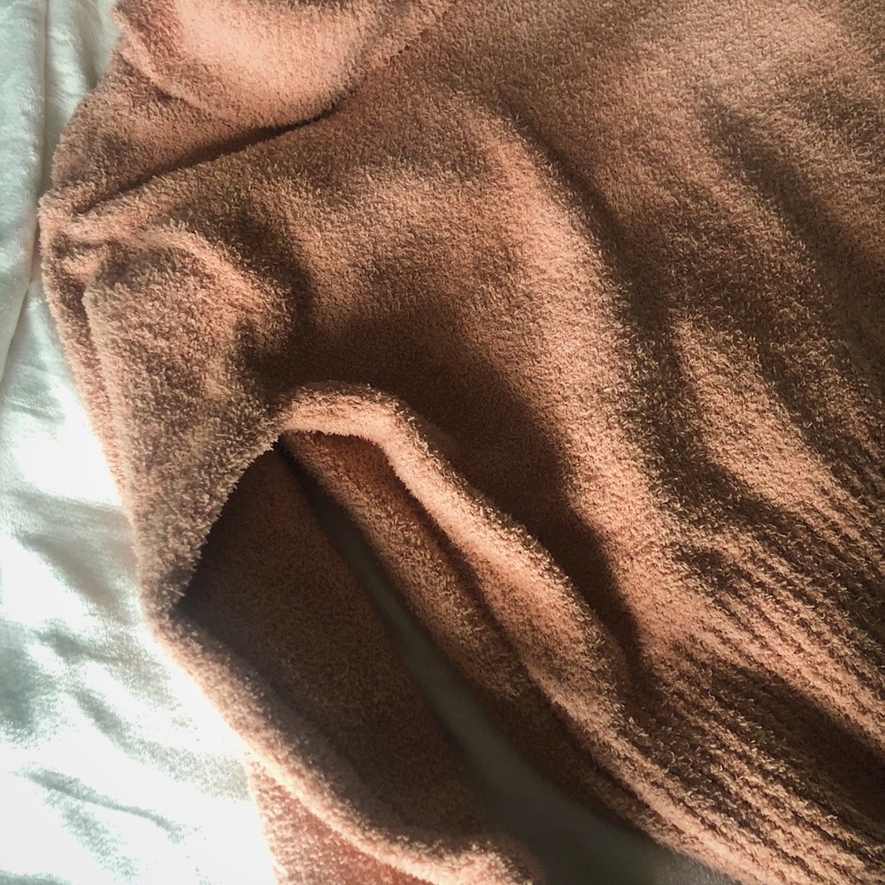 Fuzzy Peach Turtleneck Sweater